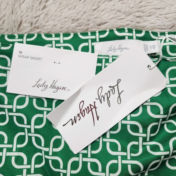 Size 16 Skort Golf Sport Skirt Links Green and white color LADY HAGEN NWT - Picture 13 of 16